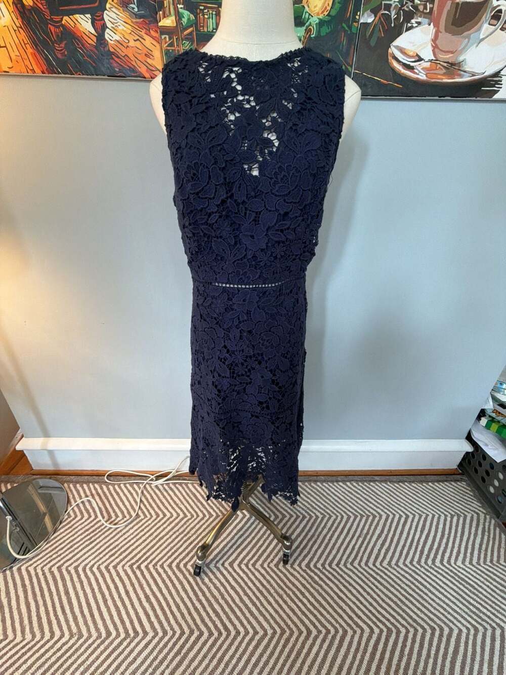 Joie Bridley Navy Blue Lace High-Low Dress size 8